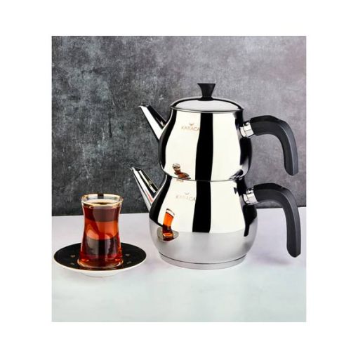 Karaca Kayra Black Turkish Teapot Set