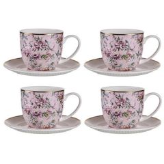 Ashdene | Chinoiserie Pink Teacup & Saucer Set 4pce