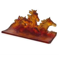 Daum | Crystal Cavalcade Amber Pencil Holder