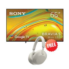 Sony | BRAVIA 5 | Class Mini LED | 4K | HDR | Google TV (2025) | 65" + Free WH1000XM5