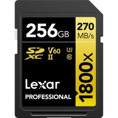 Lexar | 256 GB | Lexar 256GB Professional 1800x UHS-II SDXC Memory Card 