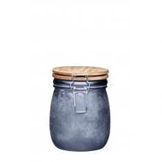 Kitchen Craft |  Industrial Small Glass Storage Jar with Acacia Lid