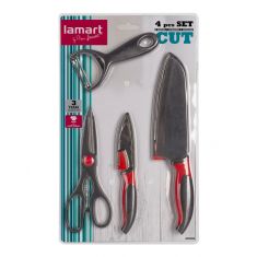 Lamart | Cut 4pcs Set – 2 Knives A Scraper and Scissors