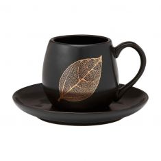 Ashdene | Lantana Black & Gold Cup & Saucer