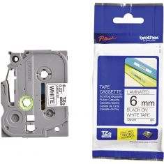 Brother | TZE-211 | Labeling Tape Cassette | Black On White Tape | 6mm