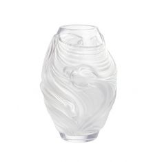 Lalique | Poissons Combattants Small Clear Crystal Vase