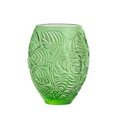 Lalique | Feuilles 6.5" Vase  Green