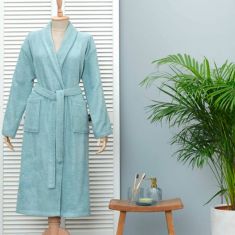 Karaca Home | Daily Soft Petrol 100% Cotton Women's Bathrobe S/M