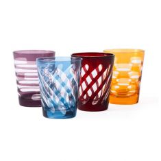 Polspotten | Multicoloured Tubular Tumbler Glass Set