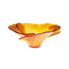 Daum | Crystal Ginkgo Amber Bowl