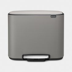 Brabantia | Bo Pedal Bin | 3x11 Litre | Mineral Concrete Grey