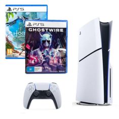 PlayStation | PS5 Slim + 2Games Horizon Forbidden + Ghostwire Tokyo