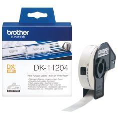 Brother | DK-11204 | Label Roll | Black on White | 17mm x 54mm 