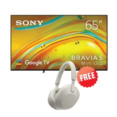 Sony | BRAVIA 5 | Class Mini LED | 4K | HDR | Google TV (2025) | 65" + Free WH1000XM5